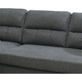 Slate Color Polyfiber Reversible Sectional Sofa Set Chaise Pillows Plush Cushion Couch Nailheads Grey Mix Velvet Wood Primary Living Space Cushion Back Contemporary,Modern L Shaped Rolled Arms Fabric 4 Seat