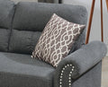 Slate Color Polyfiber Reversible Sectional Sofa Set Chaise Pillows Plush Cushion Couch Nailheads Grey Mix Velvet Wood Primary Living Space Cushion Back Contemporary,Modern L Shaped Rolled Arms Fabric 4 Seat