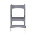 Child Standing Tower, Step Stools For Kids, Toddler Step Stool For Kitchen Counter,Gray Gray Mdf