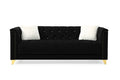 2 Piece Living Room Set Black Black Velvet 5 Seat