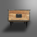 Coffee Table Black Metal Fitting Leg Kd Brown Solid Wood
