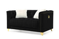 Love Seat In Black Black Velvet