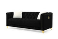 2 Piece Living Room Set Black Black Velvet 5 Seat