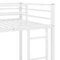 Twin Over Twin Metal Bunk Bed, Low Bunk Bed With Ladder,White Old Sku:Mf197033Aak White Metal