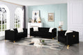 Love Seat In Black Black Velvet