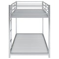 Twin Over Twin Metal Bunk Bed, Low Bunk Bed With Ladder,Silver Old Sku:Wf282465Aan Silver Metal