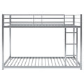 Twin Over Twin Metal Bunk Bed, Low Bunk Bed With Ladder,Silver Old Sku:Wf282465Aan Silver Metal