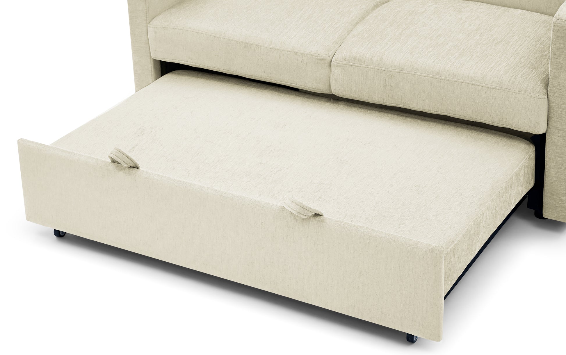 Loveseats Sofa Bed With Pull Out Bed,Adjsutable Back And Two Arm Pocket,Beige 54.5"X33"X31.5" Beige Velvet