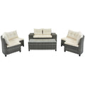 8 Pieces Outdoor Wicker Round Sofa Set, Half Moon Sectional Sets All Weather, Curved Sofa Set With Rectangular Coffee Table, Pe Rattan Water Resistant And Uv Protected, Movable Cushion, Beige Yes Complete Patio Set Beige Garden & Outdoor Wicker