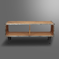 Coffee Table Black Metal Fitting Leg Kd Brown Solid Wood