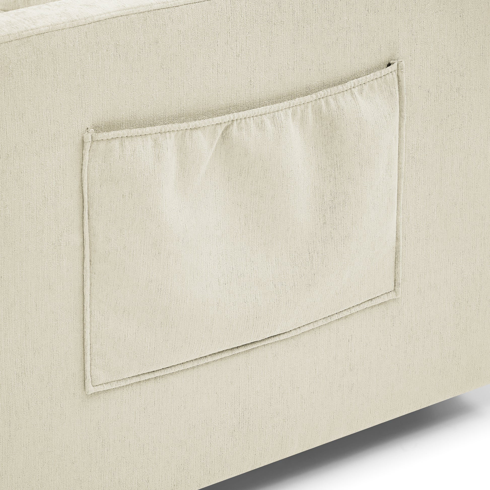 Loveseats Sofa Bed With Pull Out Bed,Adjsutable Back And Two Arm Pocket,Beige 54.5"X33"X31.5" Beige Velvet