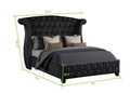 Sophia Queen 4 Pc Vanity Upholstery Bedroom Set Made With Wood In Black Box Spring Not Required Queen Black Wood 4 Piece Set Bedroom Contemporary,Modern Acacia Upholstered Velvet Tufted Wood