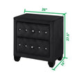 Sophia Queen 4 Pc Vanity Upholstery Bedroom Set Made With Wood In Black Box Spring Not Required Queen Black Wood 4 Piece Set Bedroom Contemporary,Modern Acacia Upholstered Velvet Tufted Wood