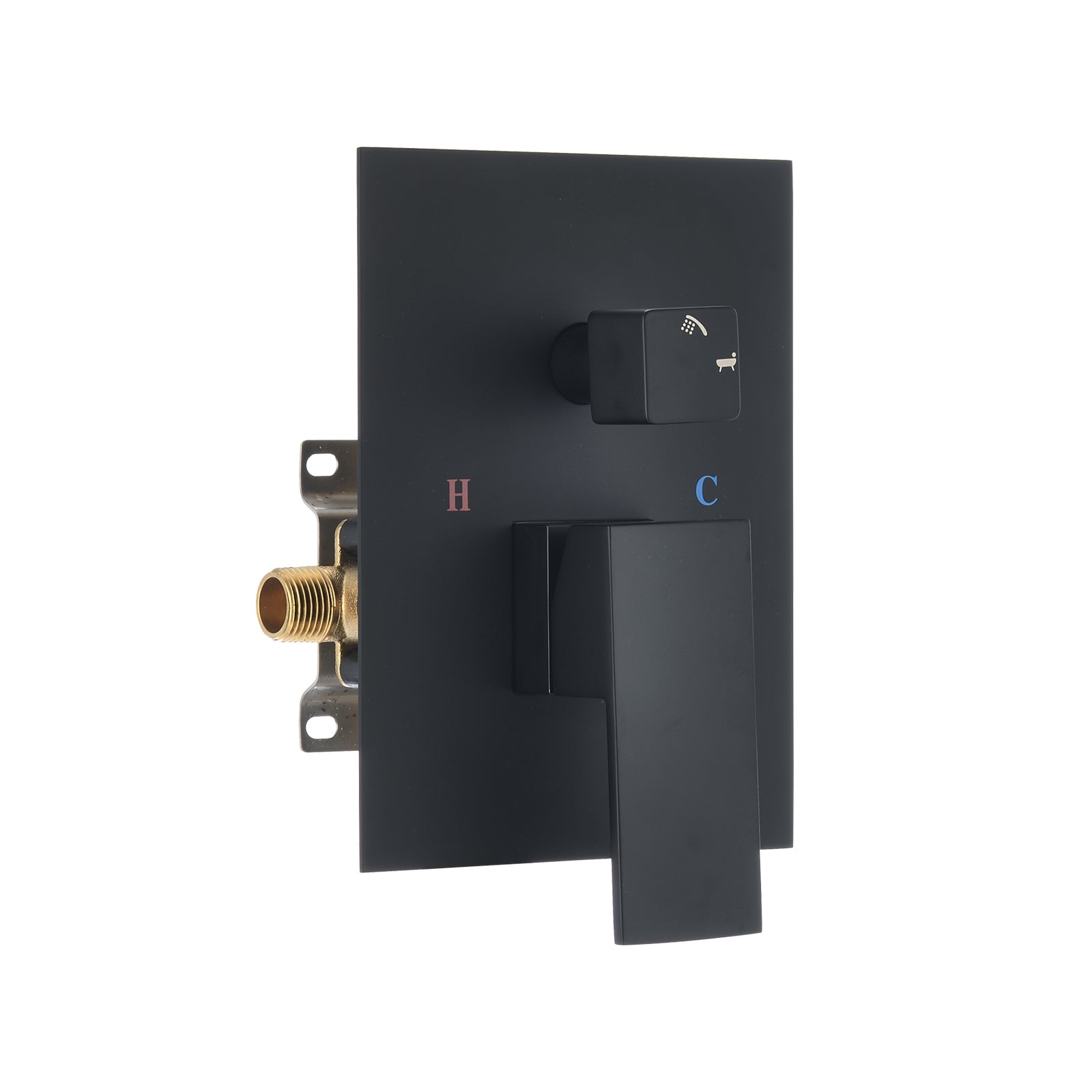 Waterfall Wall Mounted Tub Filler With Handheld Shower Matte Black Brass