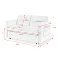 Loveseats Sofa Bed With Pull Out Bed,Adjsutable Back And Two Arm Pocket,Blue 54.5
