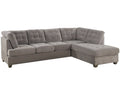 Living Room Sectional Waffle Suede Charcoal Color Sectional Sofa W Pillows Couch Tufted Cushion Contemporary No Ottoman Charcoal Grey Suede Wood Primary Living Space Tufted Back Contemporary,Modern L Shaped Pillow Top Arms Suede 5 Seat