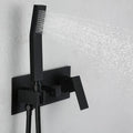 Matte Black Wall Mounted Bathroom Complete Shower Set Matte Black Brass