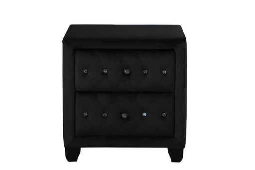 Sophia Queen 4 Pc Vanity Upholstery Bedroom Set Made With Wood In Black Box Spring Not Required Queen Black Wood 4 Piece Set Bedroom Contemporary,Modern Acacia Upholstered Velvet Tufted Wood