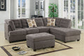 Living Room Sectional Waffle Suede Charcoal Color Sectional Sofa W Pillows Couch Tufted Cushion Contemporary No Ottoman Charcoal Grey Suede Wood Primary Living Space Tufted Back Contemporary,Modern L Shaped Pillow Top Arms Suede 5 Seat