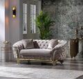 Vanessa Loveseat Taupe Taupe Polyester Wood Primary Living Space Modern Solid Wood Mdf Wood