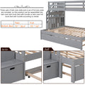 Twin Over Twin Full Bunk Bed With Twin Size Trundle Gray Old Sku :Lp000025Aae Gray Solid Wood