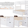 Twin Over Twin Full Bunk Bed With Twin Size Trundle White Old Sku :Lp000025Aak White Solid Wood