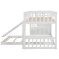 Stairway Twin Over Twin Bunk Bed With Two Drawers And Slide, White Old Sku :Lp000156Aak White Solid Wood