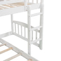 Stairway Twin Over Twin Bunk Bed With Two Drawers And Slide, White Old Sku :Lp000156Aak White Solid Wood