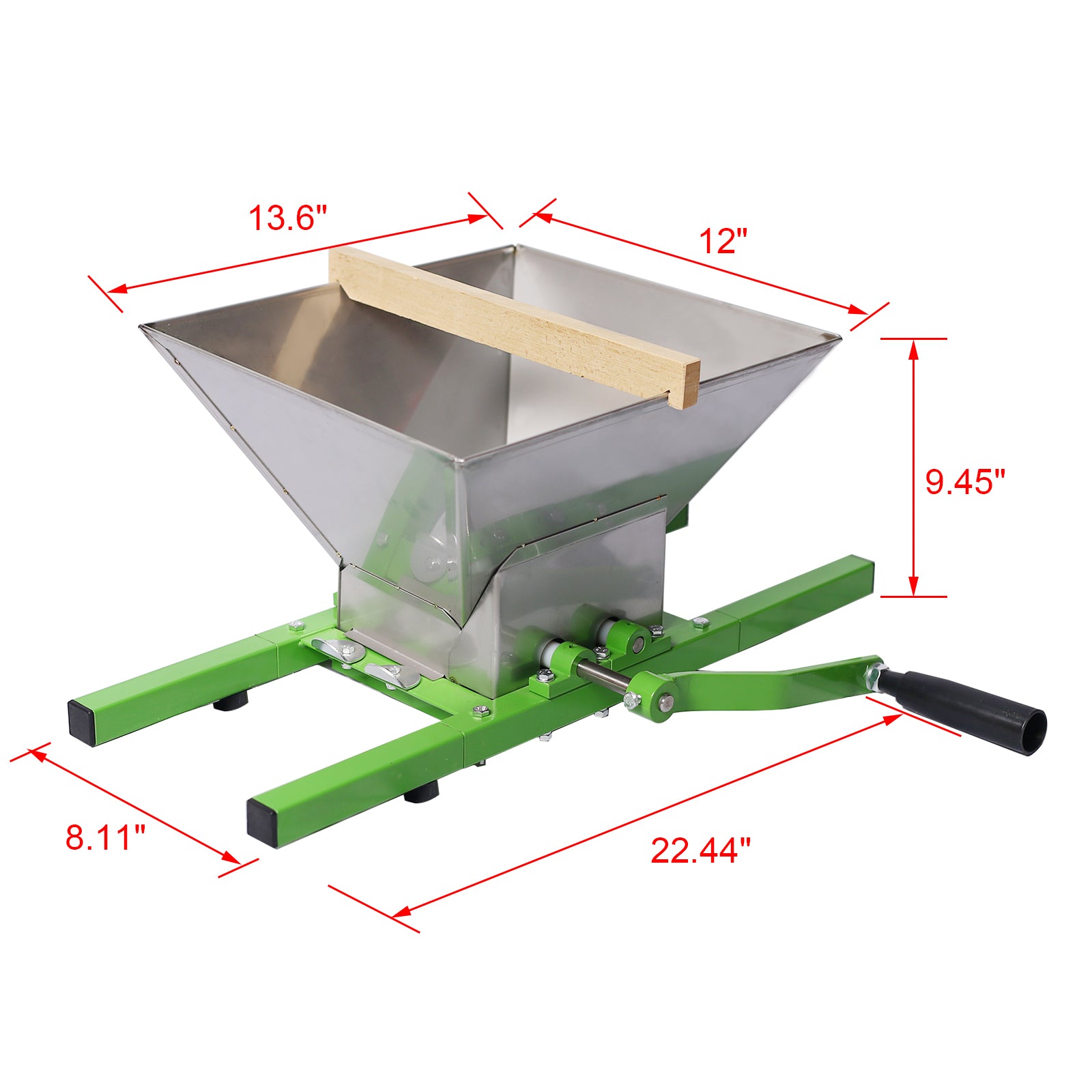7L Manual Juicer Grinder,Portable Fruit Scratter Green Steel