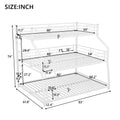 Twin Xl Full Xl Queen Triple Bunk Bed With Long And Short Ladder And Full Length Guardrails,White White Metal