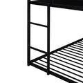 Bunk Beds For Kids Twin Over Twin,House Bunk Bed Metal Bed Frame Built In Ladder,No Box Spring Needed Black Black Metal