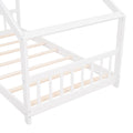 Twin Size House Bed Wood Bed, White White Solid Wood