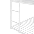 Bunk Beds For Kids Twin Over Twin,House Bunk Bed Metal Bed Frame Built In Ladder,No Box Spring Needed White White Metal