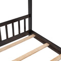 Full Size House Bed Wood Bed, Espresso Espresso Solid Wood