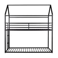 Bunk Beds For Kids Twin Over Twin,House Bunk Bed Metal Bed Frame Built In Ladder,No Box Spring Needed Black Black Metal