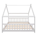 Full Size House Bed Wood Bed, White Old Sku:Wf282521Aak White Solid Wood