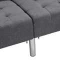 Sofa Bed Convertible Folding Dark Grey Lounge Couch Loveseat Sleeper Sofa Armrests Living Room Bedroom Apartment Reading Room Dark Gray Linen