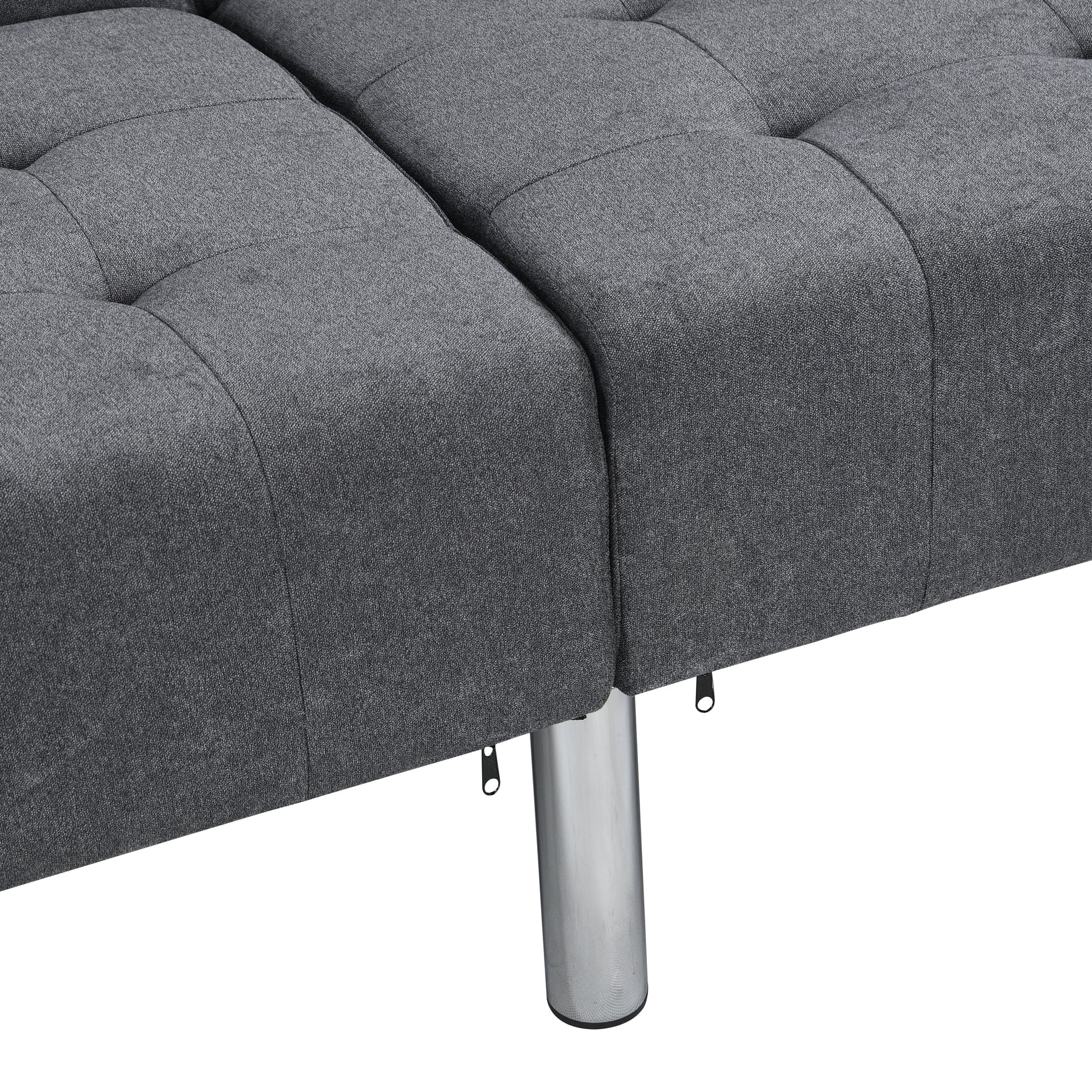 Sofa Bed Convertible Folding Dark Grey Lounge Couch Loveseat Sleeper Sofa Armrests Living Room Bedroom Apartment Reading Room Dark Gray Linen
