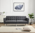 Sofa Bed Convertible Folding Dark Grey Lounge Couch Loveseat Sleeper Sofa Armrests Living Room Bedroom Apartment Reading Room Dark Gray Linen