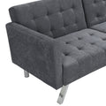 Sofa Bed Convertible Folding Dark Grey Lounge Couch Loveseat Sleeper Sofa Armrests Living Room Bedroom Apartment Reading Room Dark Gray Linen