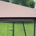 10X10 Outdoor Patio Gazebo Canopy Tent With Ventilated Double Roof And Mosquito Net Detachable Mesh Screen On All Sides ,Suitable For Lawn, Garden, Backyard And Deck,Brown Top Brown Steel