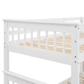 Stairway Twin Over Full Bunk Bed With Storage And Guard Rail For Bedroom, White Color Old Sku :Lp000019Aak White Solid Wood