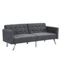 Sofa Bed Convertible Folding Dark Grey Lounge Couch Loveseat Sleeper Sofa Armrests Living Room Bedroom Apartment Reading Room Dark Gray Linen