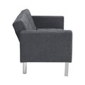 Sofa Bed Convertible Folding Dark Grey Lounge Couch Loveseat Sleeper Sofa Armrests Living Room Bedroom Apartment Reading Room Dark Gray Linen