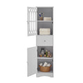 Tall Bathroom Cabinet, Freestanding Storage Cabinet With Drawer And Doors, Mdf Board, Acrylic Door, Adjustable Shelf, White White Mdf