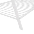 House Bed Tent Bed Frame Twin Size Metal Floor Play House Bed With Slat For Kids Girls Boysno Box Spring Needed White White Metal