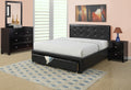 Bedroom Furniture Black Storage Under Bed Queen Size Bed Faux Leather Upholstered Queen Black Wood Bedroom Contemporary,Modern Pine Bed Frame Faux Leather Solid Wood