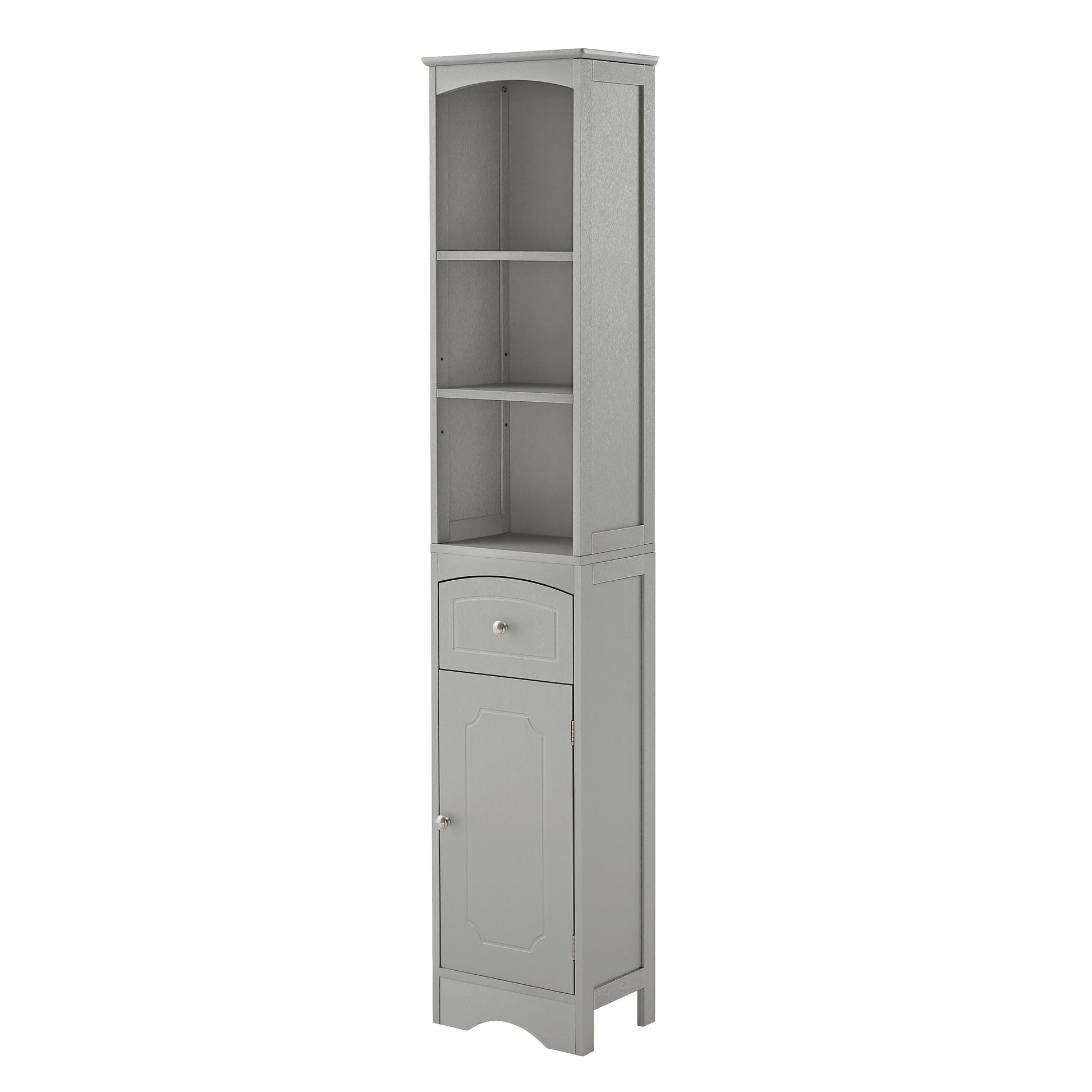 Tall Bathroom Cabinet, Freestanding Storage Cabinet With Drawer, Mdf Board, Adjustable Shelf, Grey Grey Mdf