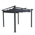 10X10 Ft Outdoor Patio Retractable Pergola With Canopy Sunshelter Pergola For Gardens,Terraces,Backyard,Gray Gray Aluminium