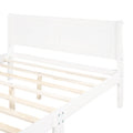 Queen Size Wood Platform Bed With Headboard And Wooden Slat Support White White Solid Wood